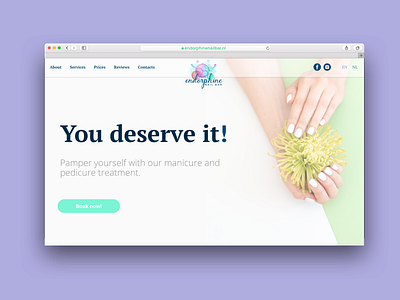 Landing page endorphinenailbar.nl adaptive branding design landing page landing page design minimal ui ux web website