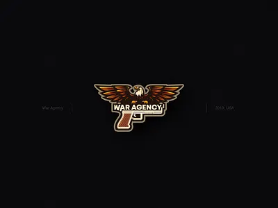 War Agency aman rajwansh branding desi kalakaar design eagle logo gun and eagle gun logo illustration illustrator indian logo photoshop rajwansh art vector war war agency