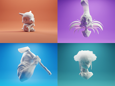 Sculpt January 2020 9 - 12 axe b3d blender cubone disney girl pokemon sculpt sculpt january 2020 work yzma