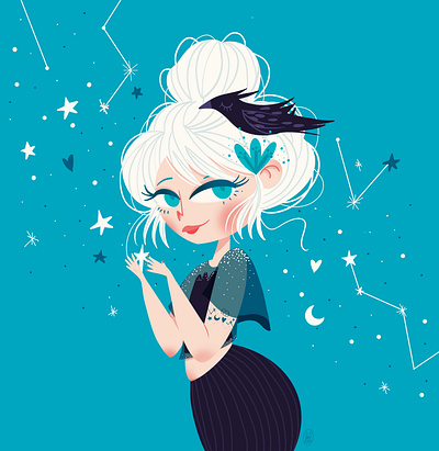 Winter Witch character digital illustration digitalart illustration illustrator ipadpro procreate procreate art tattoo winter witch