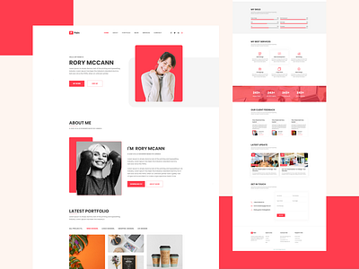 Personal Portfolio, CV & Resume Landing Pages 2020 trend design concept creative cv resume landing pages exploration hire homepage illustration interface landing page landing page design layout minimal personal portfolio theme design trendy design ui design visual design web design