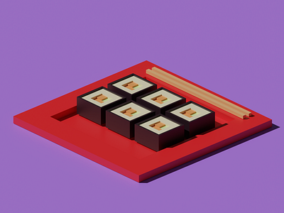 Sushi Set 3d artist blender 3d design illustration