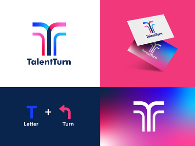 Talent Turn bold brand brand identity branding gradient icon identity identity branding identity design logo logodesign logodesigner logodesinger logomaker logomarks logos logotype monogram vector