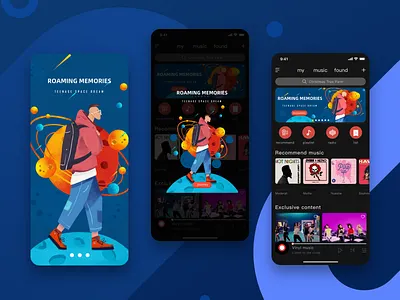 Music launch page app design illistration mobile music ui