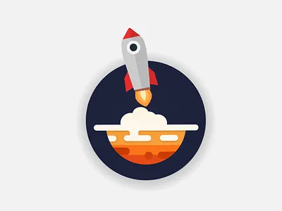 Takeoff design flat icon illustration logo minimal vector voxei