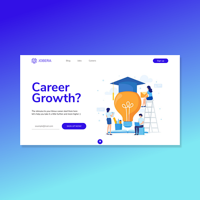Landing Page & Signup Page - Jobera dailyui landingpage signup page ui uiux uiux design ux