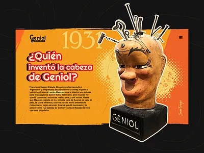 Geniol clavos concept diseño gráfico graphic design healty history humor interaction interface medicamento oldschool sigloxx template uidesign uiux web webdesign website yellow