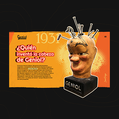 Geniol clavos concept diseño gráfico graphic design healty history humor interaction interface medicamento oldschool sigloxx template uidesign uiux web webdesign website yellow