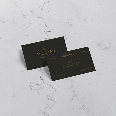 Alcazar Business Card brand branding businesscard design hotel lettering logo monogram type typography vintage
