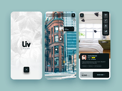 Live Room Booking App Concept app ui booking concept app new concept rent room booking room rent xd