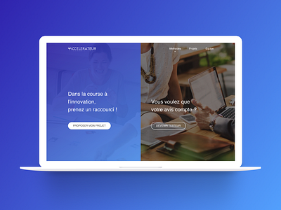 Accelerateur Homepage landing page ui ux web