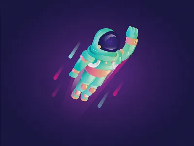 Astronaut astronaut character design green illustration space vector