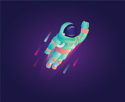 Astronaut astronaut character design green illustration space vector