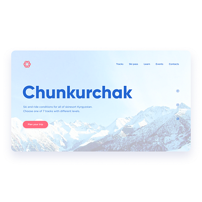 Skiresort Chunkurchak concept daily ui design flat homepage landing page minimal typography ux web website