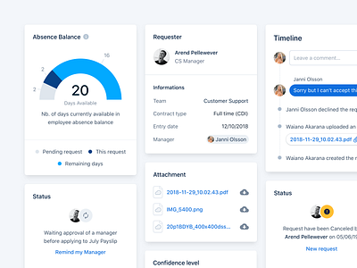 Modules 🧩 app attachment chart comment data design system download files information interface layout minimal module modules payfit status timeline ui ux warning