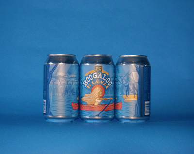 Boogloo Blonde Beer Can beer can boogaloo canoe illustration neworleans packaging river