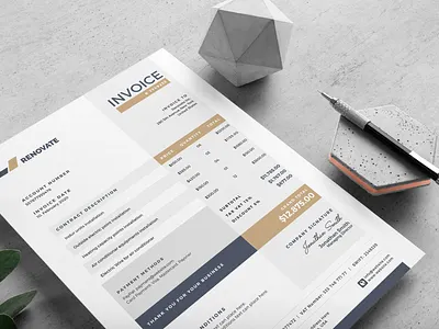 Invoice Template account branding business contract corporate creative design graphic invoice modern photoshop print print ready professional psd template