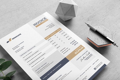 Invoice Template account branding business contract corporate creative design graphic invoice modern photoshop print print ready professional psd template