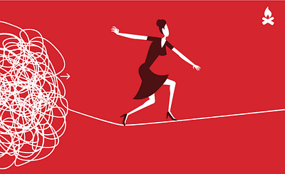 tightrope walking design flat illustration ui vector website