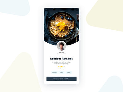 Delicious Pancakes UI design food food app funny graphic design mobile mobile app mobile ui recipe ui ux