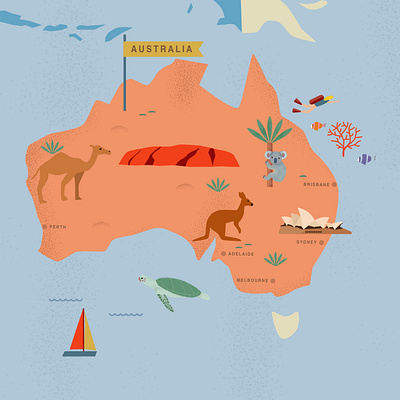 Australia animals animals logo aussie australia bushfire design drawing graphic design illustration kangaroo koala map maps nature