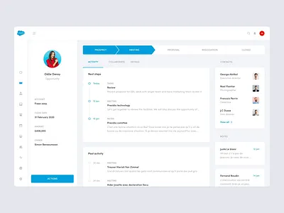 Salesforce concept - Opportunity screen data fintech graph interface lawtech minimal profile stats