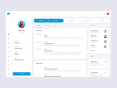 Salesforce concept - Opportunity screen data fintech graph interface lawtech minimal profile stats