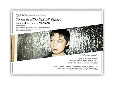 Melanie De Biasio x Alba Project Invite artist belgium biasio black de graphic illustration invite invite design melanie music white