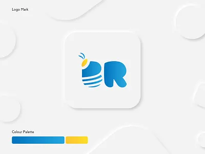 BR Logo Design animal bee booking app design gradient honey insect logo restaurant soft