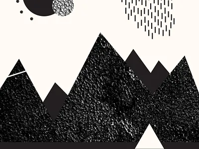 Tempest abstract black foil geometric graphic design landscape silver texture