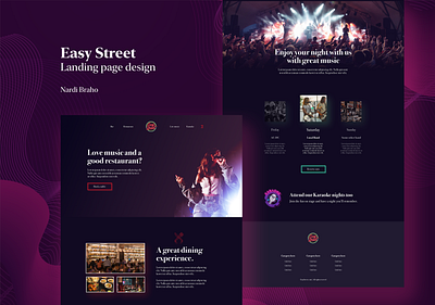 Easy Street Landing Page Design branding design music restaurant ui ux website