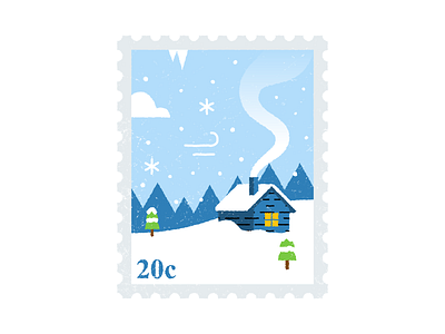 Winter wonder stamp 2 adobeillustrator art artwork colored design dribbble flat design illustration texture vector