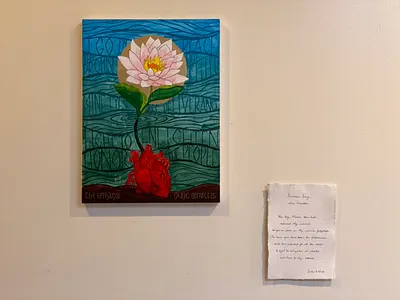 Epiphany icon (nunc dimittis) acrylic gilding handlettering icon illustration