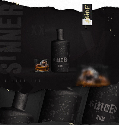 SAINTxSINNER Beverages branding design illustration logo packaging type typography