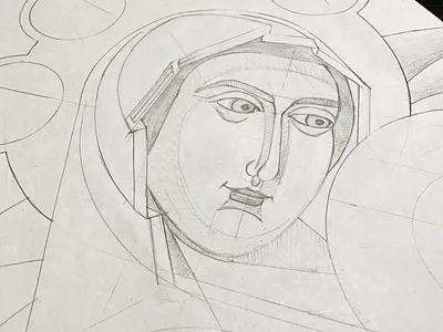 Virgin icon sketch drawing icon illustration pencil