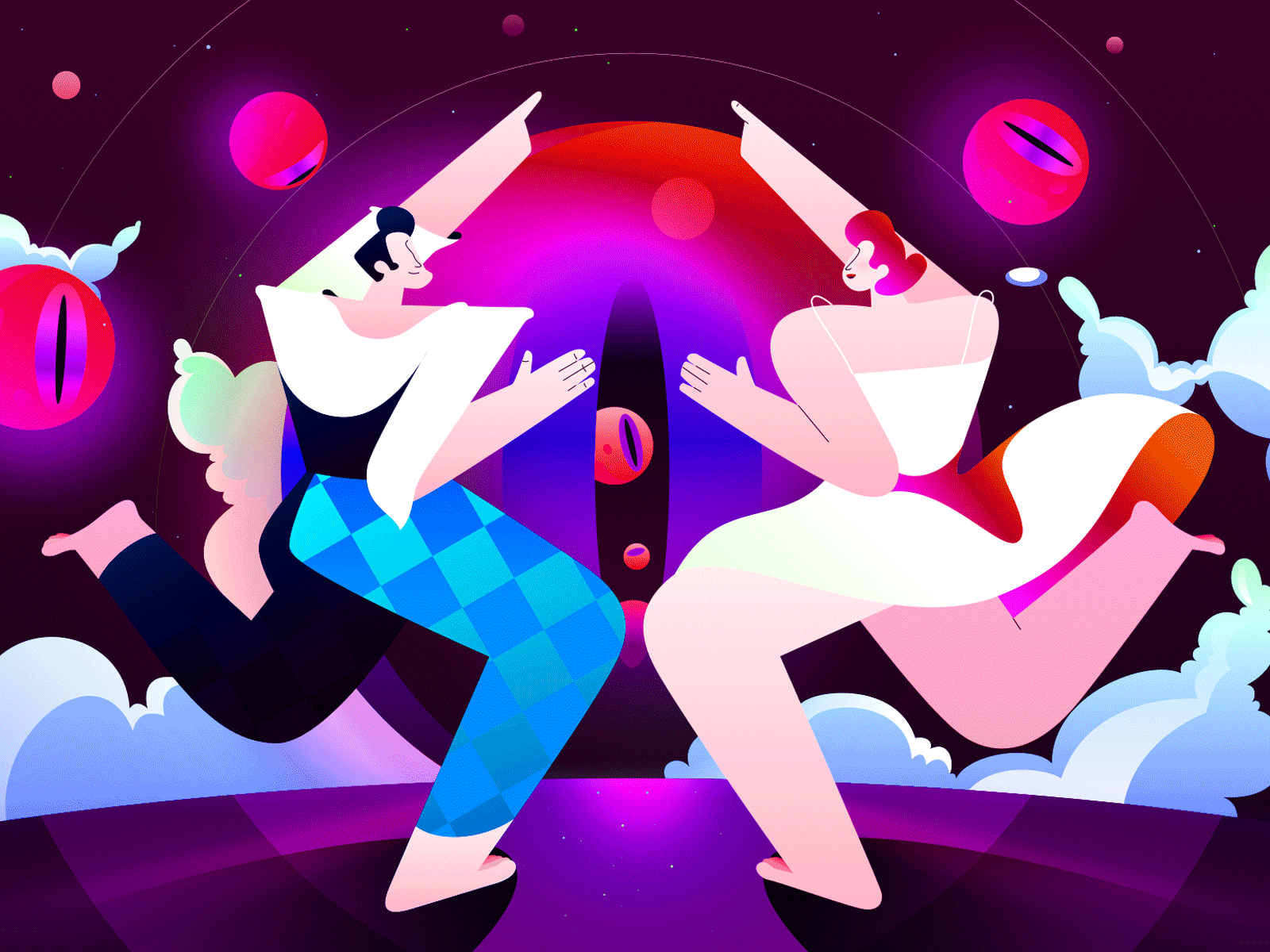 Dancing charachter design dance dancing eyes man women