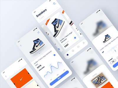 Sneakers APP app apple pay curve design mobile nike shoe shoebox sneakers ui ux visa