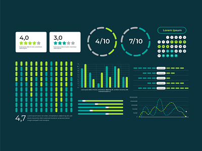 Dashboard element collection template app dashboard design free vector icon infographic logo ui ux vector