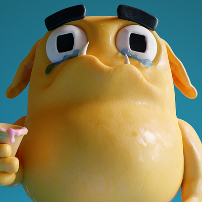 Day 9 Tragic 3d b3d character characters sculptjanuary sculptjanuary2020 yellow