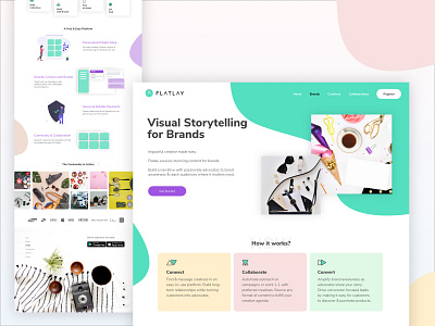 Flatlay website UI/UX bright colorful website colors cool website design designs flat design flatlay illustration images moder website design modern web ui user experience userinterface visual design web website website design