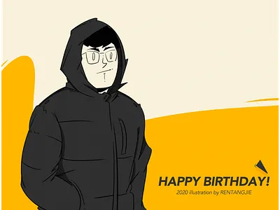 Happy birthday my friend. illustration logo typography 插图 设计