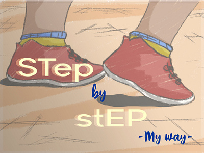 New Year resolution dribbbleweeklywarmup illustration path resolution shoes step by step