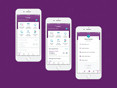 MyUPMC Health Management health care mobile mobile app product product design ui uidesign uiux uxdesign