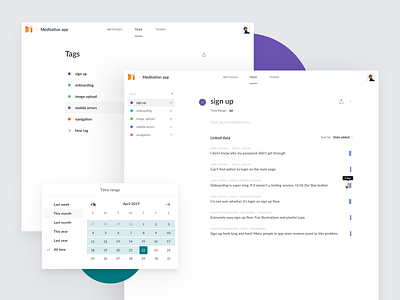 Talebook - Tags app calendar clean date datepicker list statistics tag tags time ui ux web