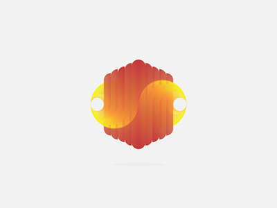 cube circle gradient app design icon illustration logo vector