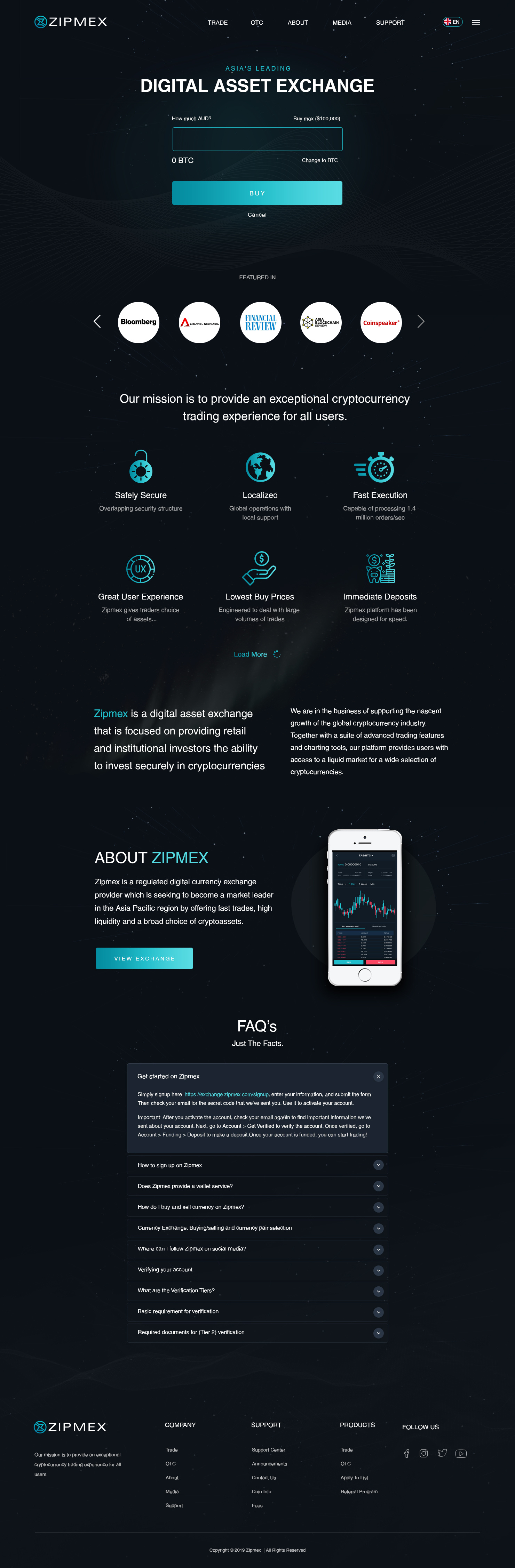 ZIpmex Landing Page
