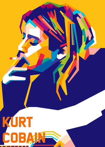 KURT COBAIN abstract abstract art abstract design beautiful colorful colors geometric illustration kurt kurt cobain music music art musician nirvana popart wpap