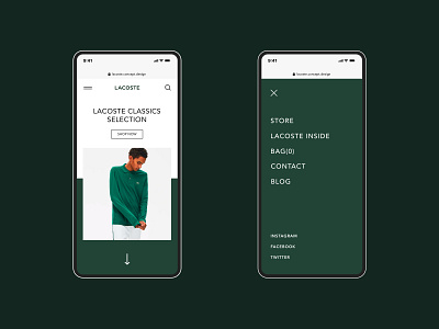 Lacoste app app azerbaijan baku design ecommerce fashion interaction menu minimal minimalistic mobile online product sale shop shopping store ui ux web