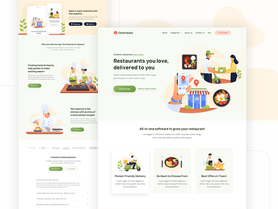 Modern Illustration for Restaurant and Food design flat food foodie homepage illustration illustrations landing page restaurant ui vector webdesign website website design