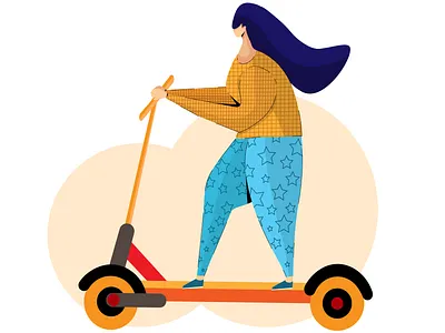 rider art design flat flat art illustration minimal ride rider scoot vector